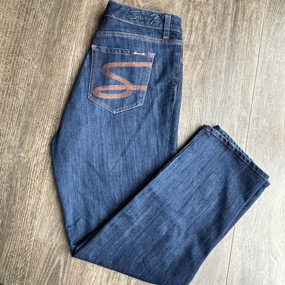 Seven7 Women’s Dark Blue Straight Jeans